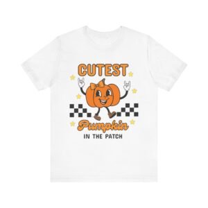 Cute Pumpkin T-Shirt – Funny Fall Graphic Tee for Women, Bella+Canvas 3001, Soft Preshrunk Cotton